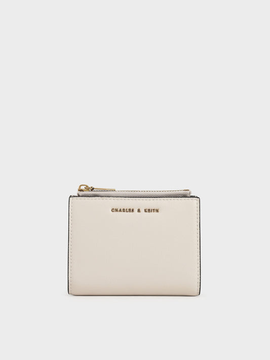 CHARLES & KEITH Customer Favorite / Harmonee Top-Zip Small Wallet - Ivory