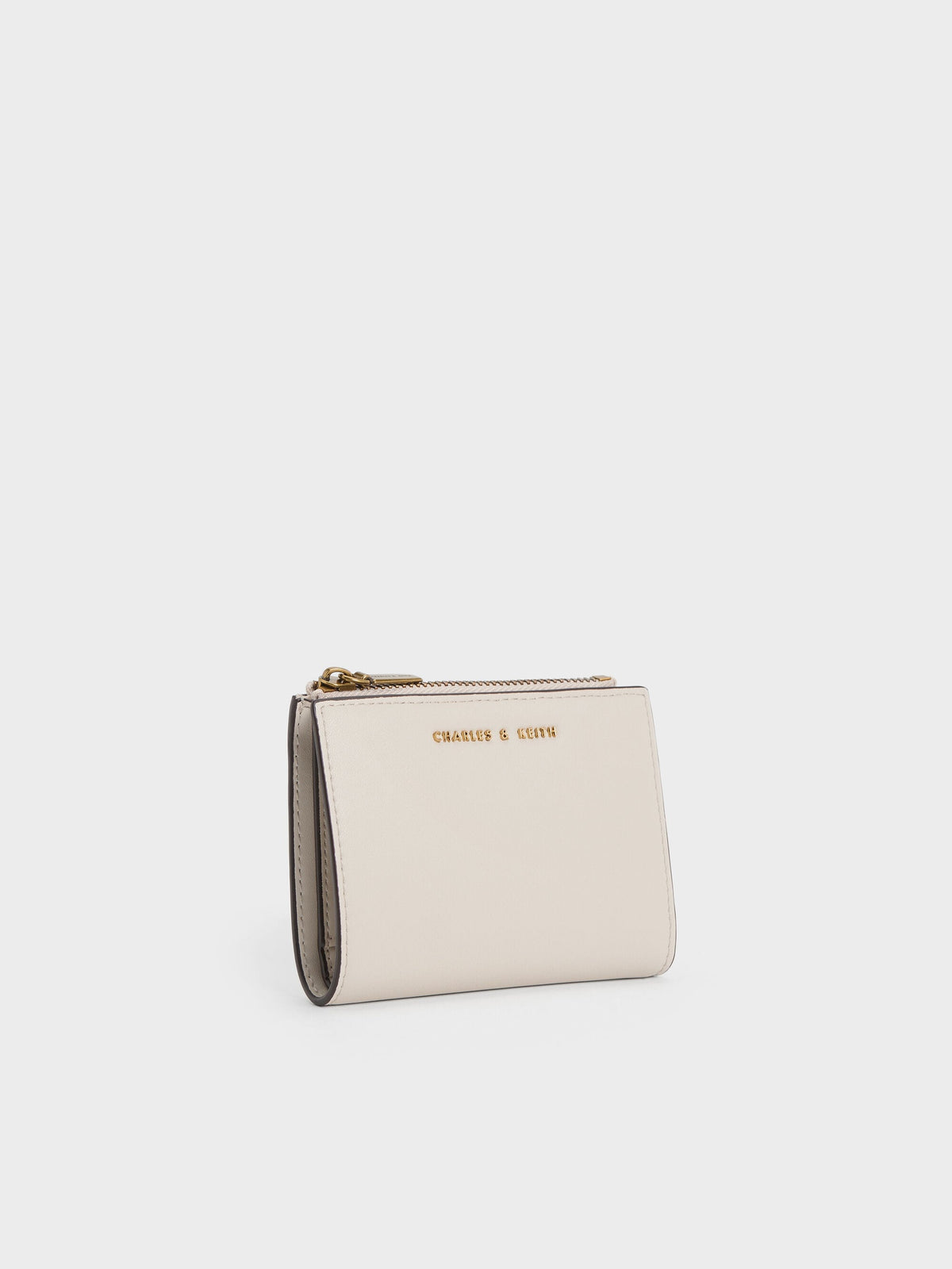 CHARLES & KEITH Customer Favorite / Harmonee Top-Zip Small Wallet - Ivory