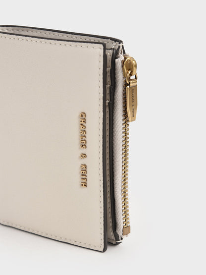 CHARLES & KEITH Customer Favorite / Harmonee Top-Zip Small Wallet - Ivory