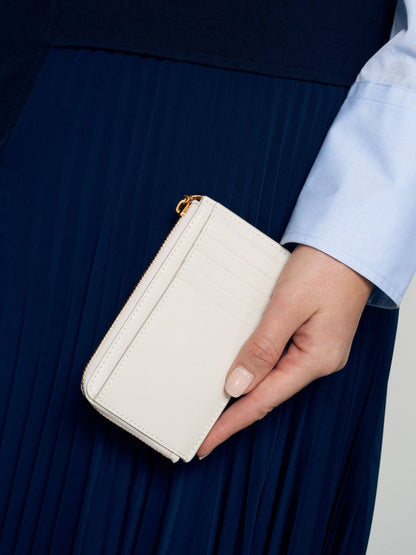 CHARLES & KEITH Essential / Lane Key Zip-Around Wallet - Cream