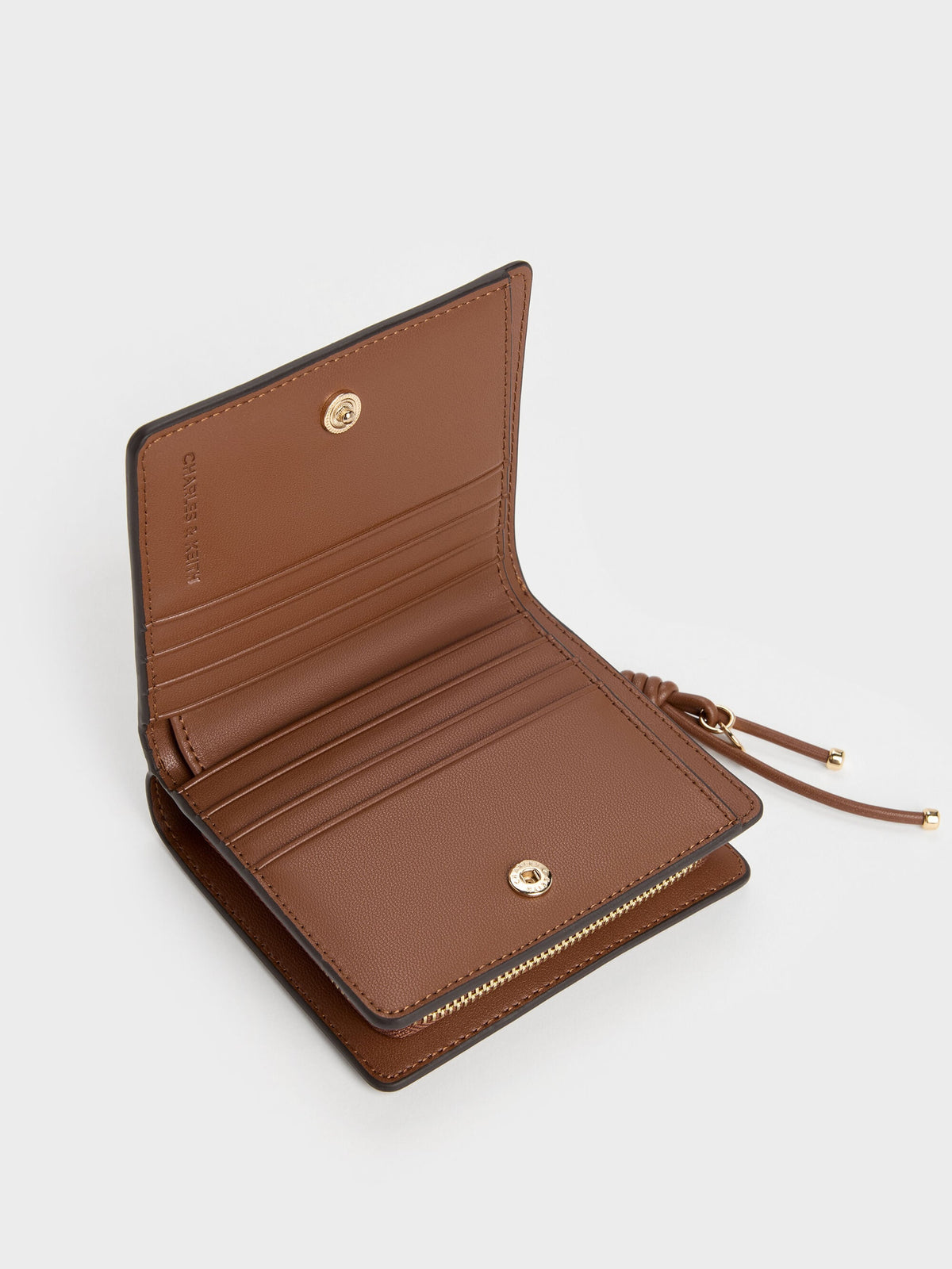 CHARLES & KEITH Exclusive / Everleigh Zip-Around Small Wallet - Chocolate