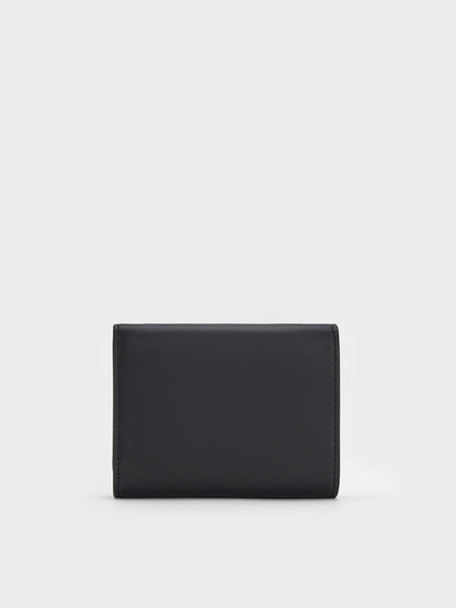 CHARLES & KEITH Premium / Edna Turn-Lock Knotted-Strap Wallet - Black
