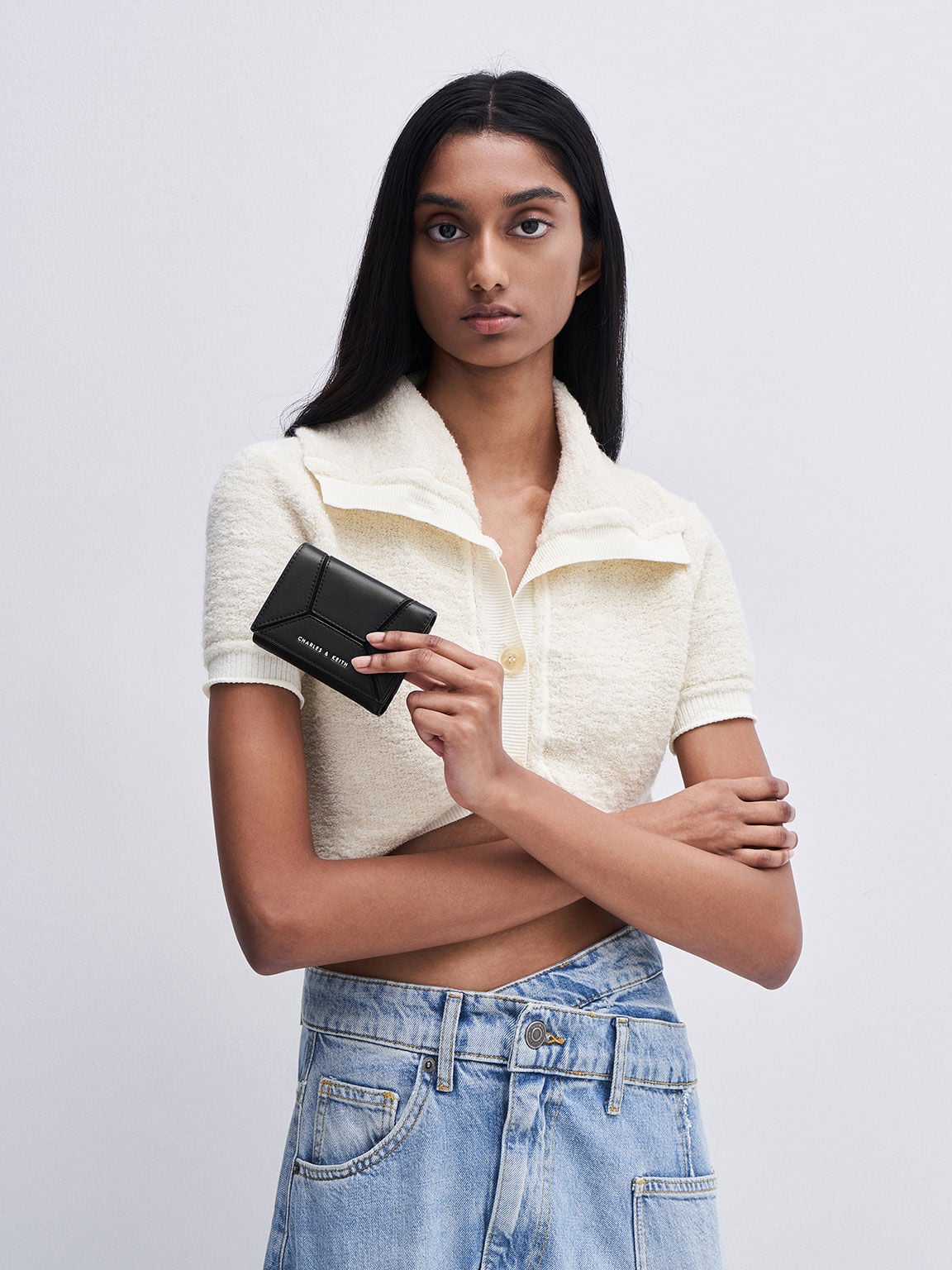 CHARLES & KEITH Best Price / Nasrin Geometric Wallet - Noir