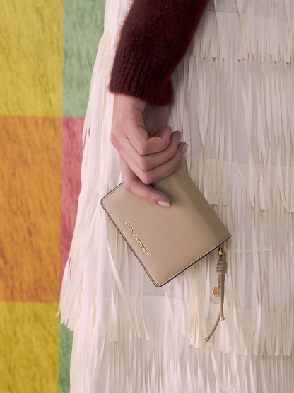 CHARLES & KEITH Premium / Everleigh Zip-Around Small Wallet - Taupe