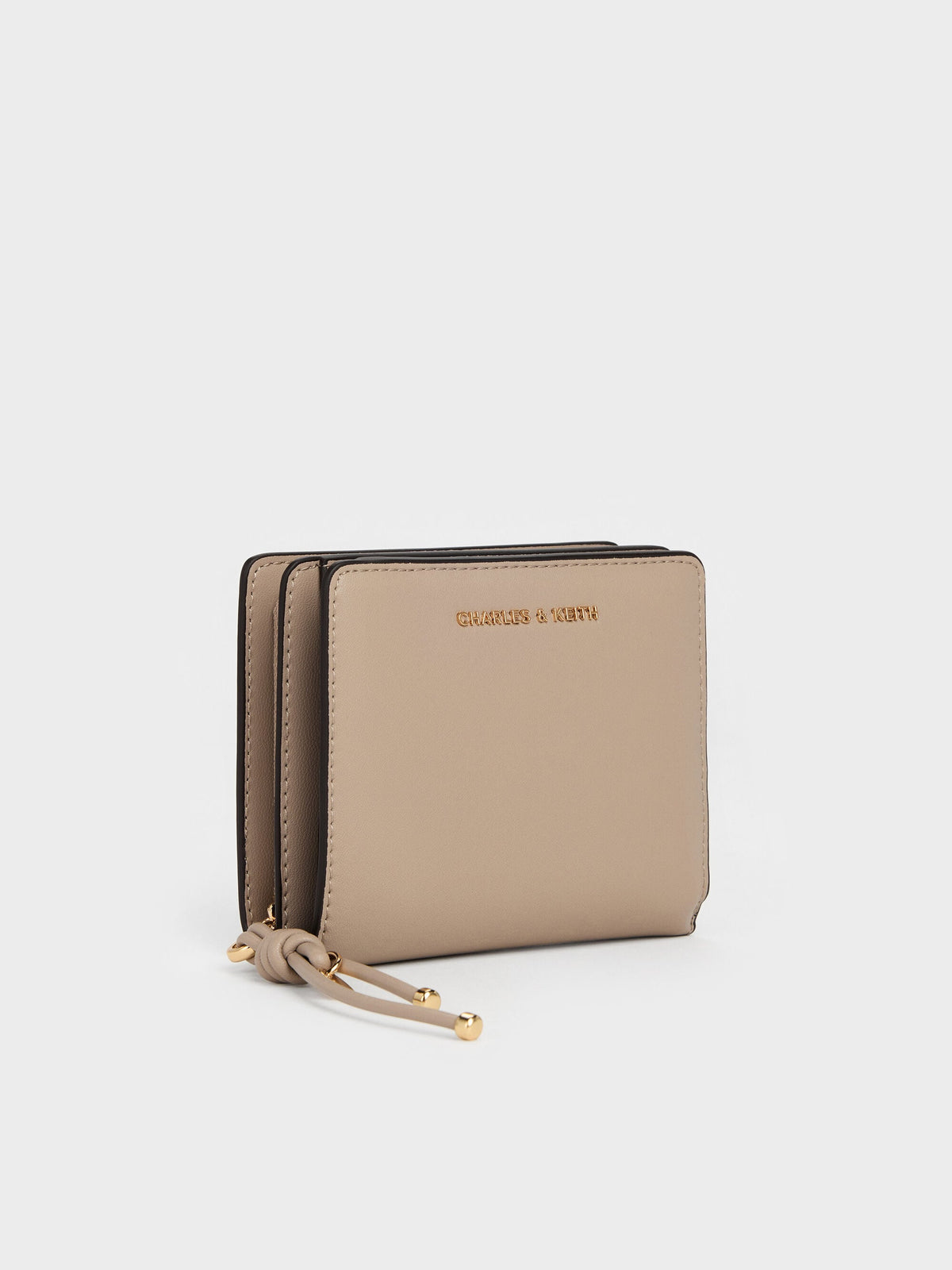 CHARLES & KEITH Premium / Everleigh Zip-Around Small Wallet - Taupe