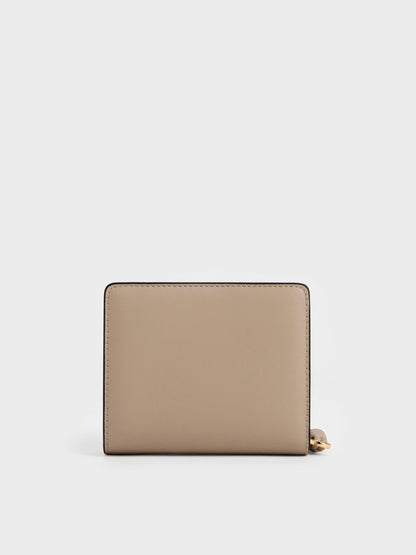 CHARLES & KEITH Premium / Everleigh Zip-Around Small Wallet - Taupe