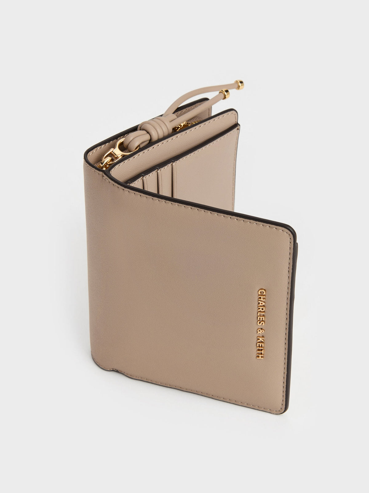 CHARLES & KEITH Premium / Everleigh Zip-Around Small Wallet - Taupe