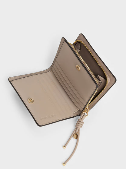 CHARLES & KEITH Premium / Everleigh Zip-Around Small Wallet - Taupe