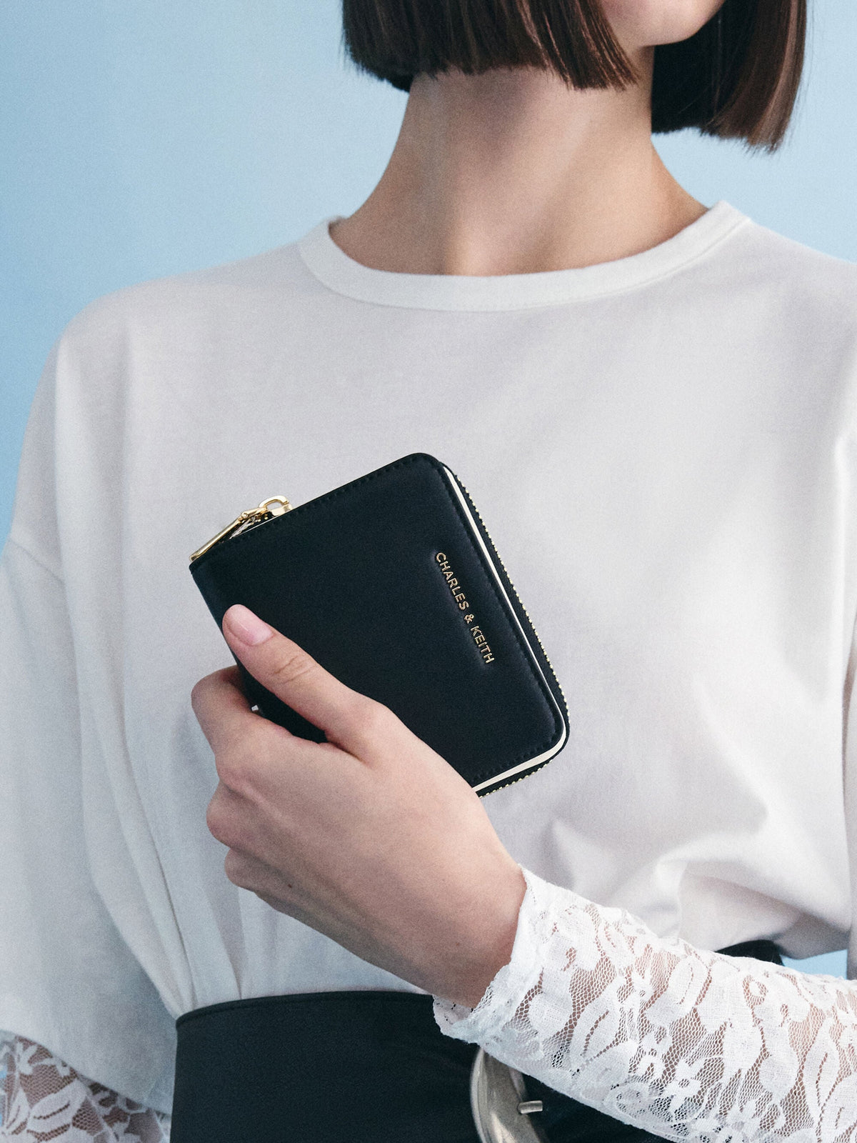 CHARLES & KEITH Trending / Finley Zip-Around Small Wallet - Black