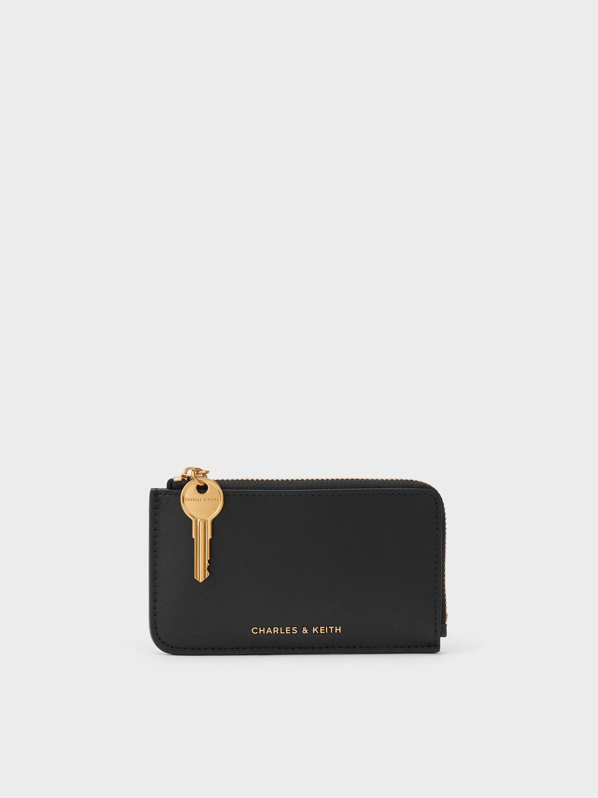 CHARLES & KEITH Quality / Lane Key Zip-Around Wallet - Black