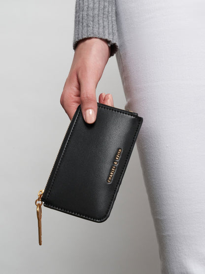 CHARLES & KEITH Quality / Lane Key Zip-Around Wallet - Black