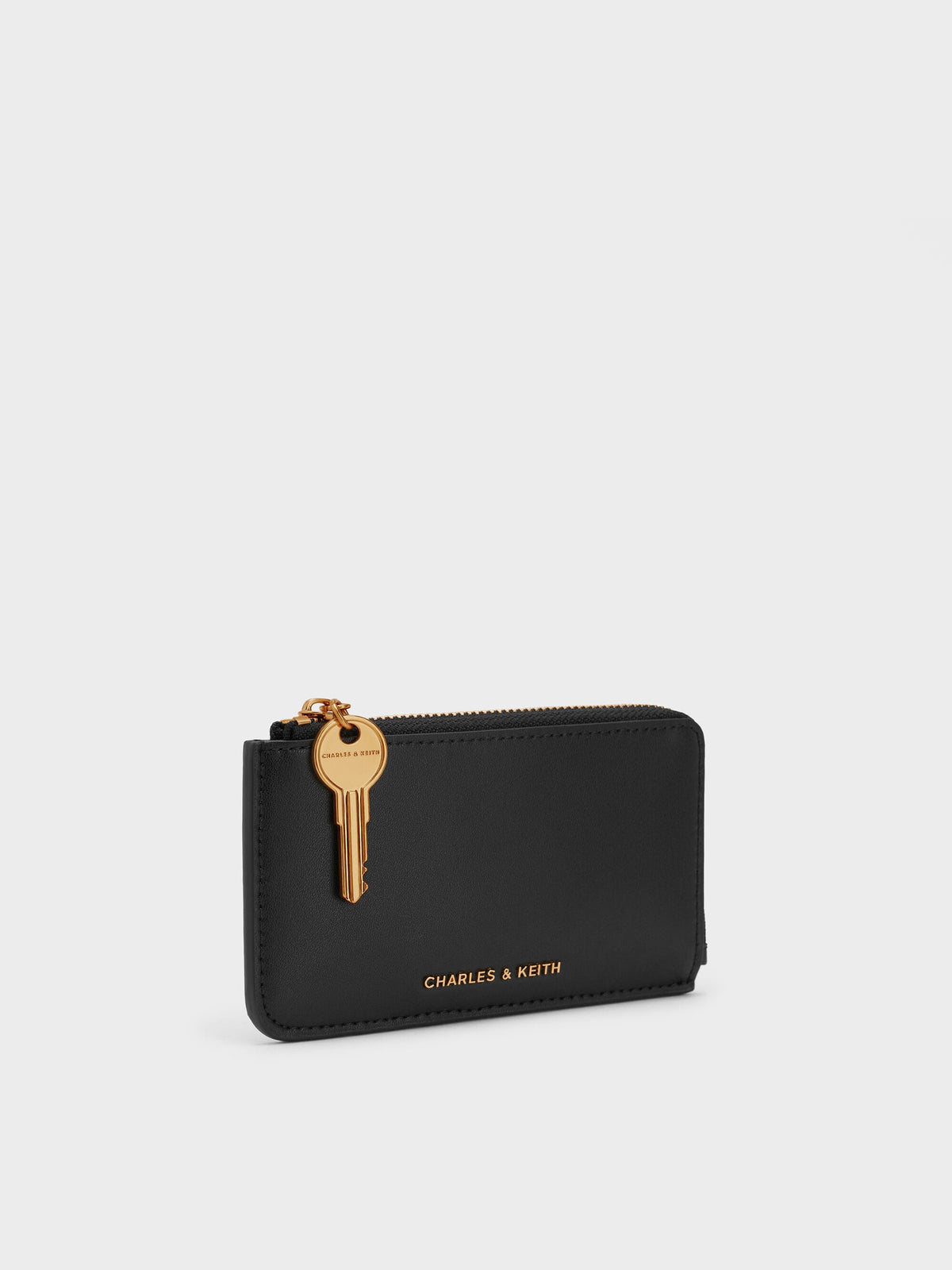 CHARLES & KEITH Quality / Lane Key Zip-Around Wallet - Black