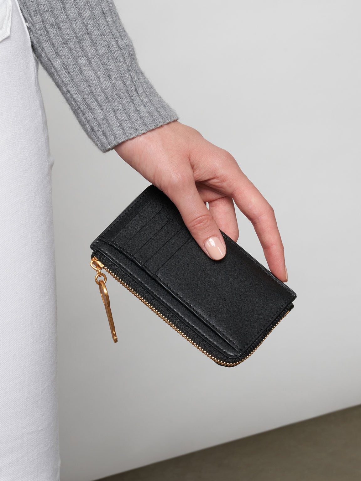 CHARLES & KEITH Quality / Lane Key Zip-Around Wallet - Black