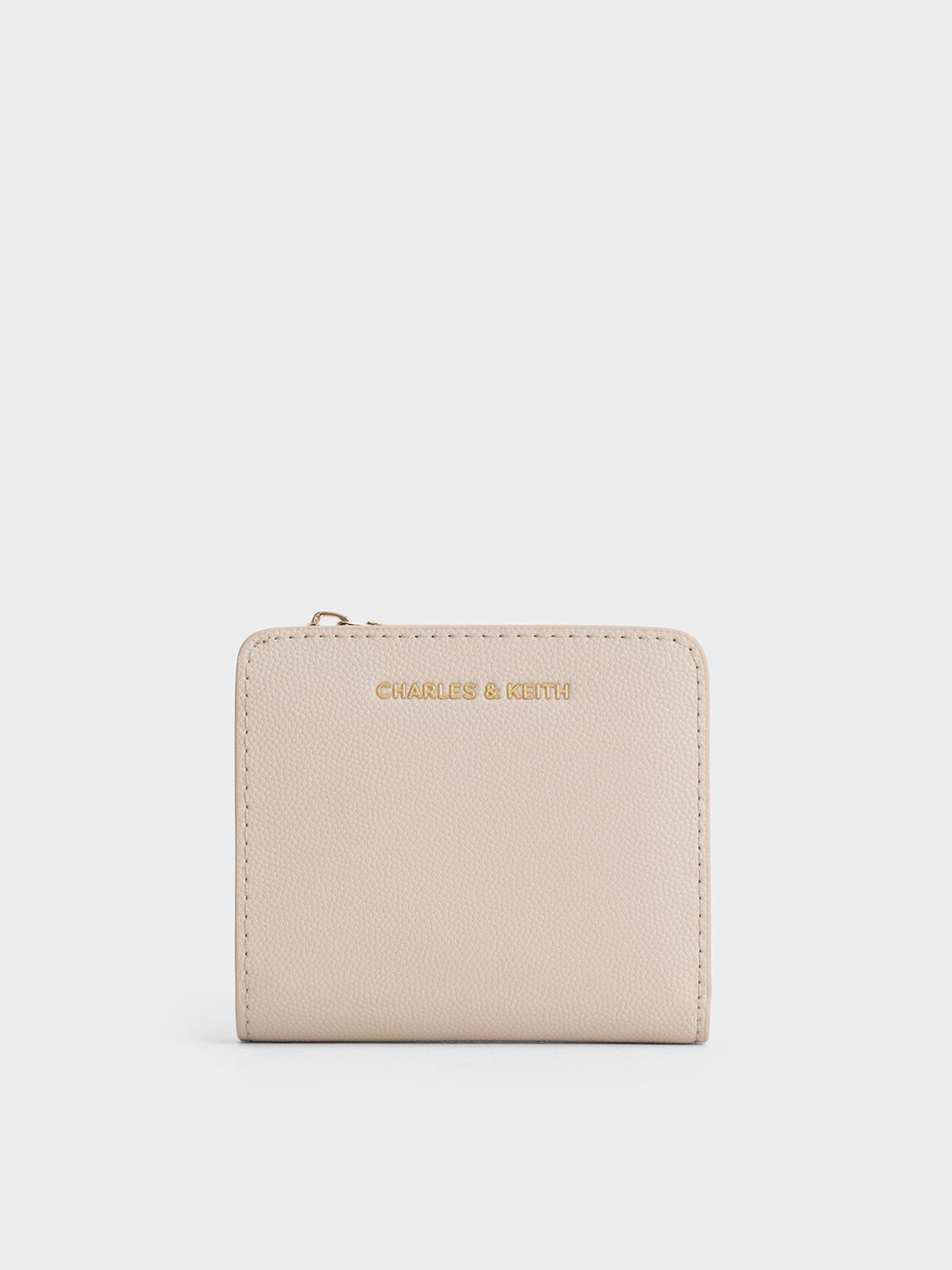 CHARLES & KEITH Essential / Keely Top Zip Small Wallet - Oat