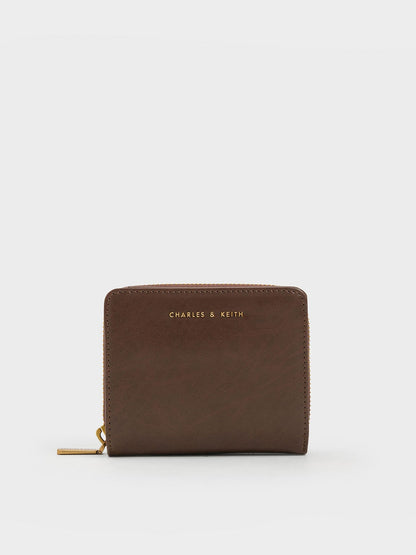 CHARLES & KEITH Best Seller / Finley Zip-Around Small Wallet - Dark Brown