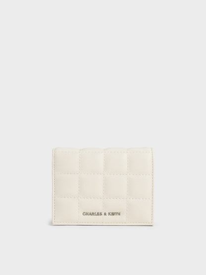 CHARLES & KEITH Value / Cassia Quilted Wallet On Chain - Cream