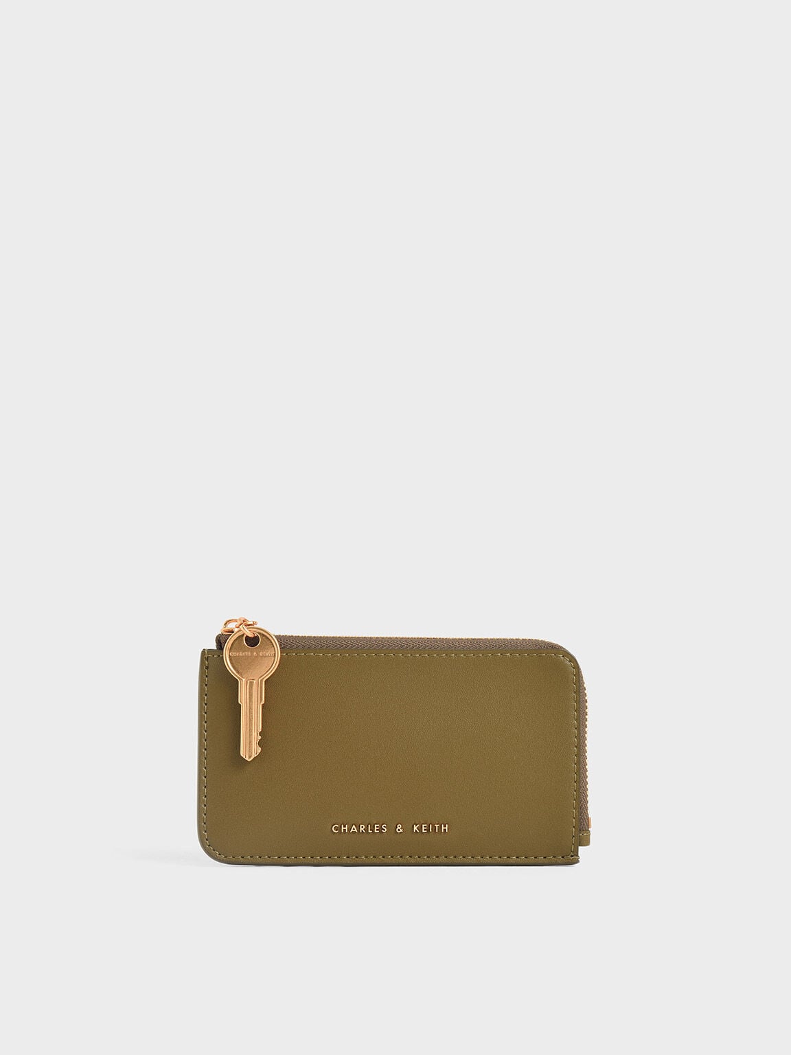 CHARLES & KEITH Trending / Lane Key Zip-Around Wallet - Olive