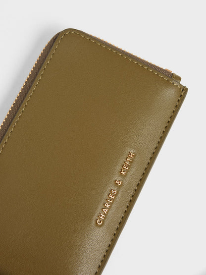 CHARLES & KEITH Trending / Lane Key Zip-Around Wallet - Olive