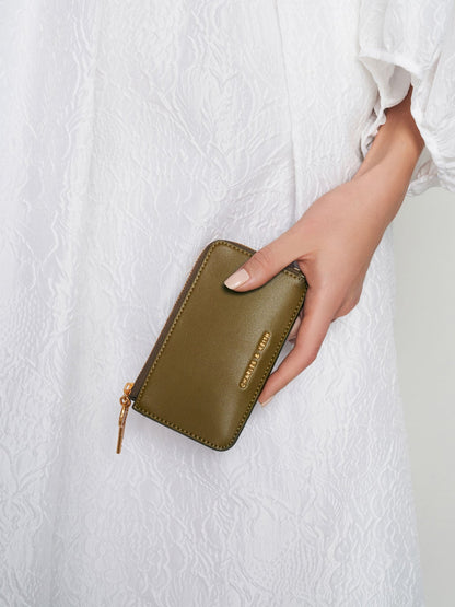 CHARLES & KEITH Trending / Lane Key Zip-Around Wallet - Olive