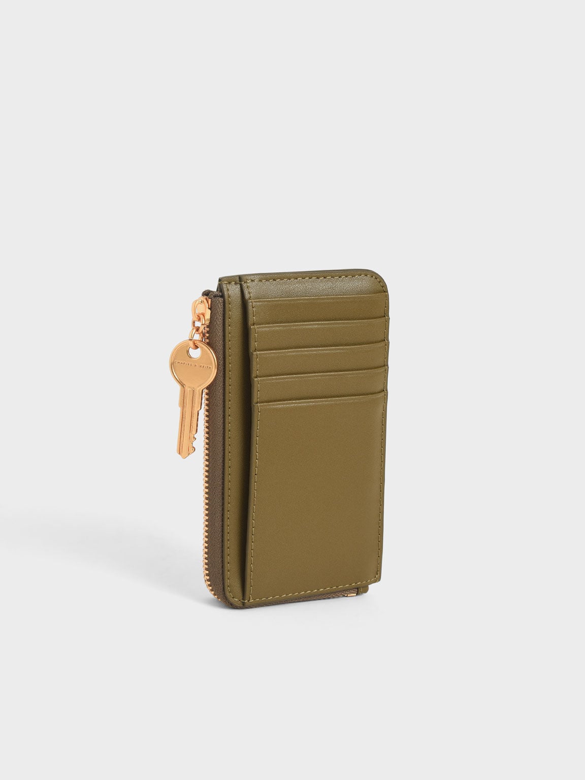 CHARLES & KEITH Trending / Lane Key Zip-Around Wallet - Olive