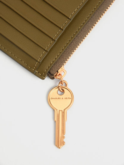 CHARLES & KEITH Trending / Lane Key Zip-Around Wallet - Olive