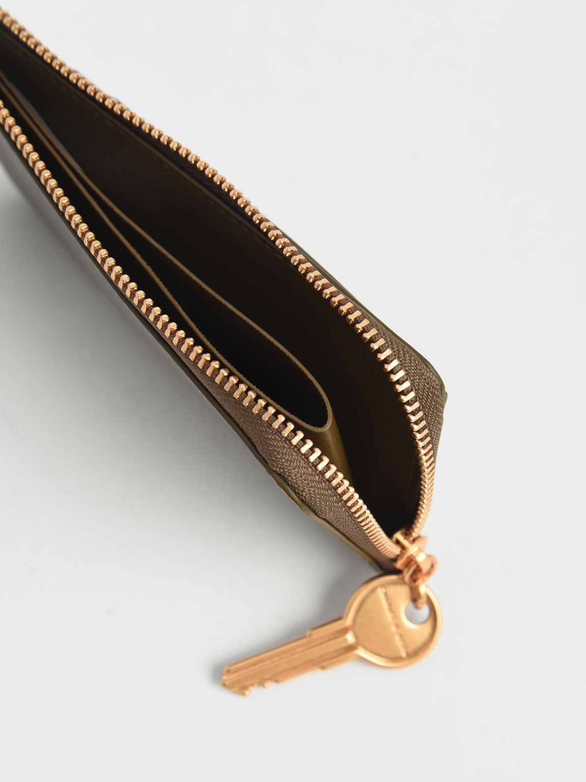 CHARLES & KEITH Trending / Lane Key Zip-Around Wallet - Olive
