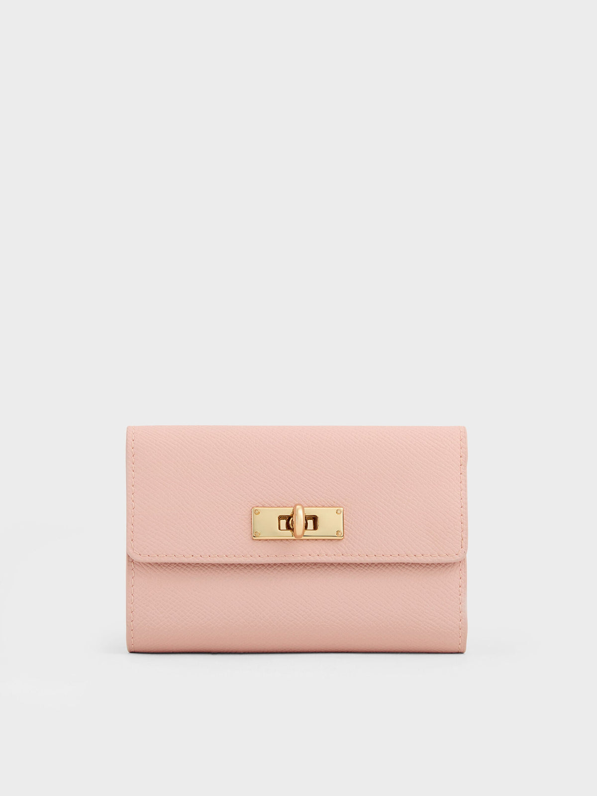 CHARLES & KEITH Classic / Tricha Turn-Lock Wallet - Pink