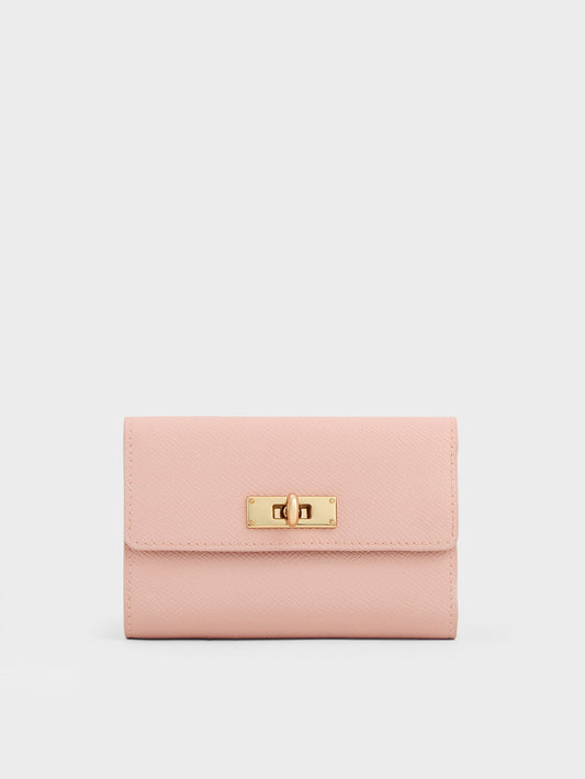 CHARLES & KEITH Classic / Tricha Turn-Lock Wallet - Pink