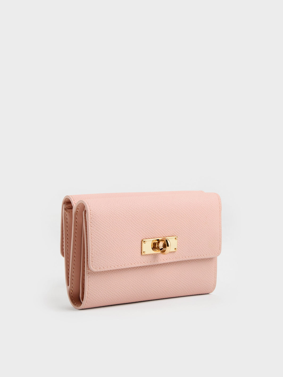 CHARLES & KEITH Classic / Tricha Turn-Lock Wallet - Pink