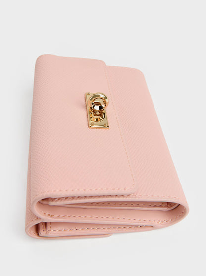 CHARLES & KEITH Classic / Tricha Turn-Lock Wallet - Pink