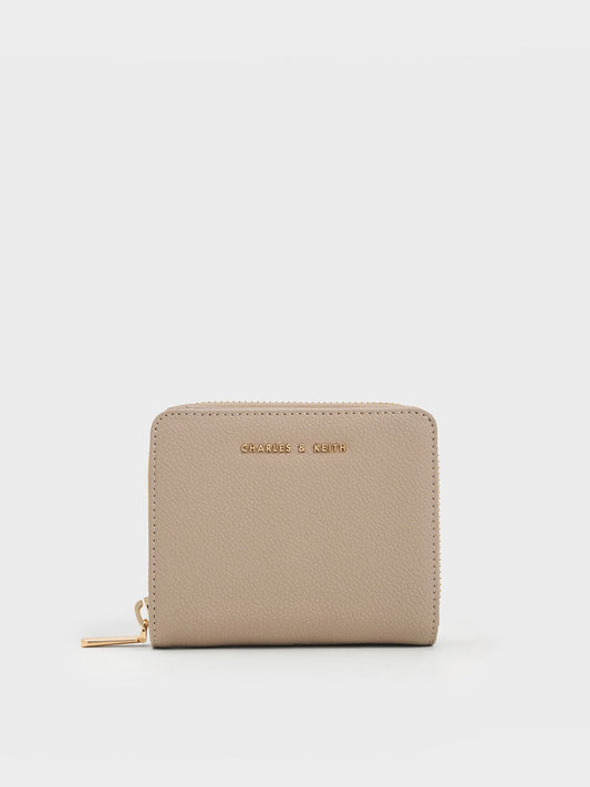 CHARLES & KEITH Best Seller / Finley Zip-Around Small Wallet - Taupe