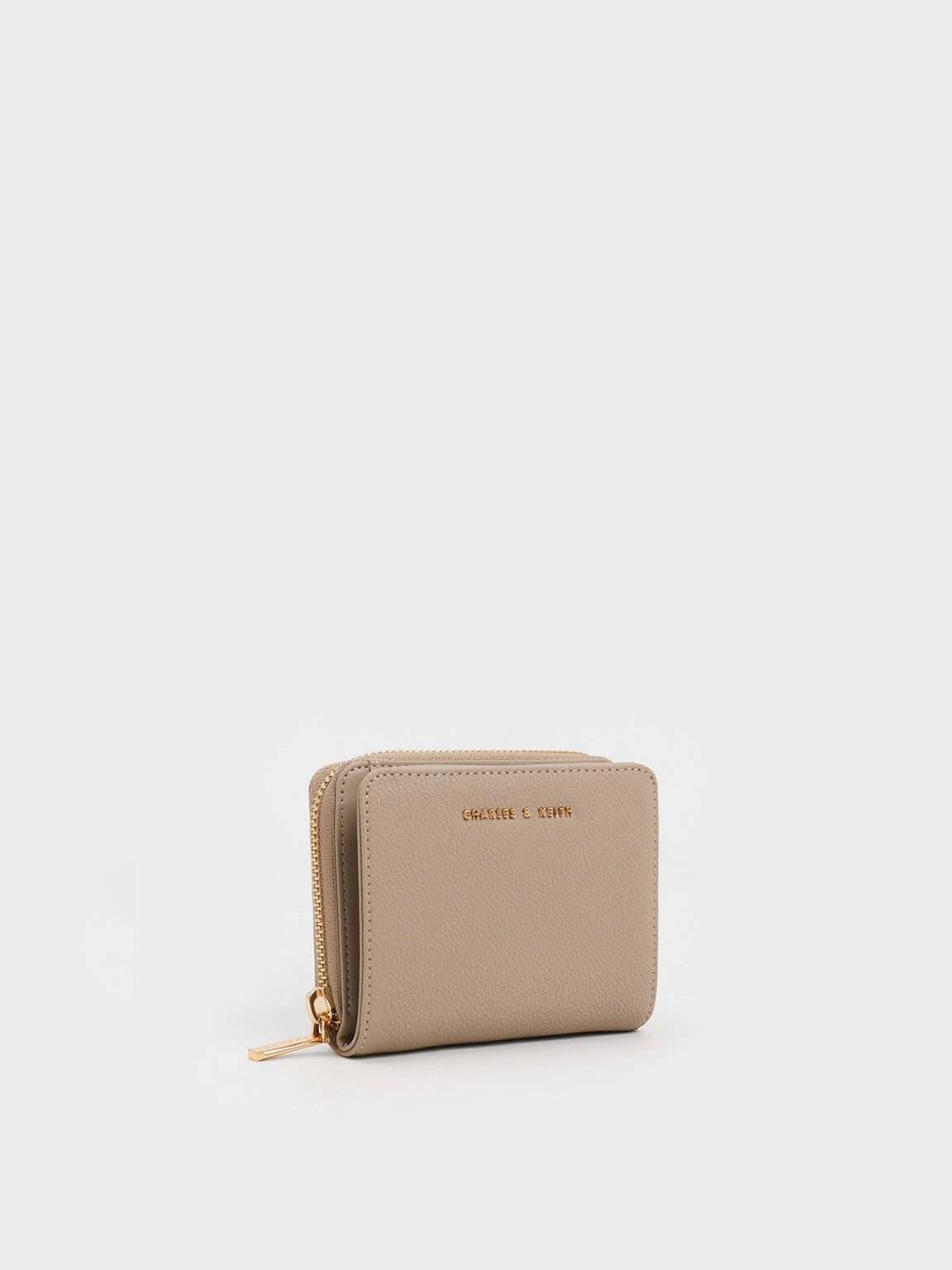 CHARLES & KEITH Best Seller / Finley Zip-Around Small Wallet - Taupe