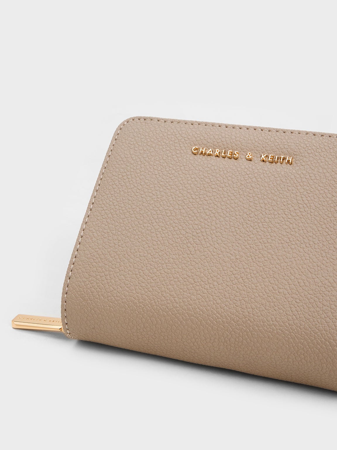 CHARLES & KEITH Best Seller / Finley Zip-Around Small Wallet - Taupe
