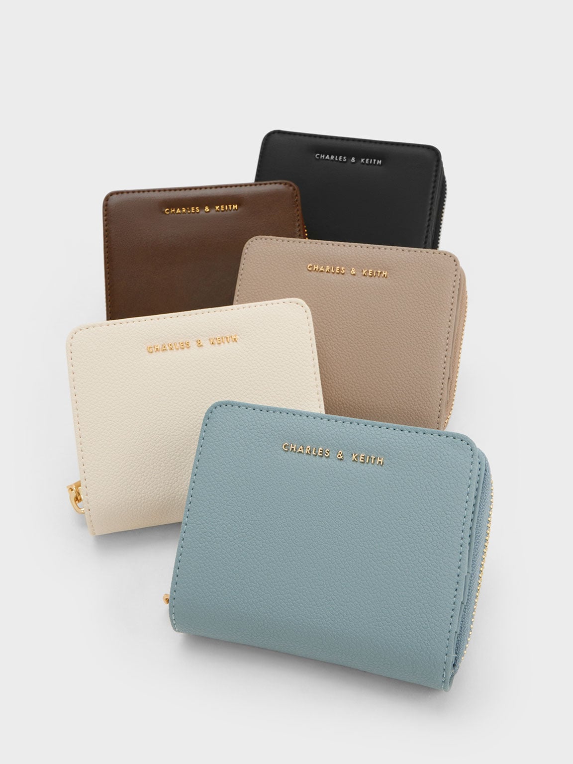 CHARLES & KEITH Best Seller / Finley Zip-Around Small Wallet - Taupe