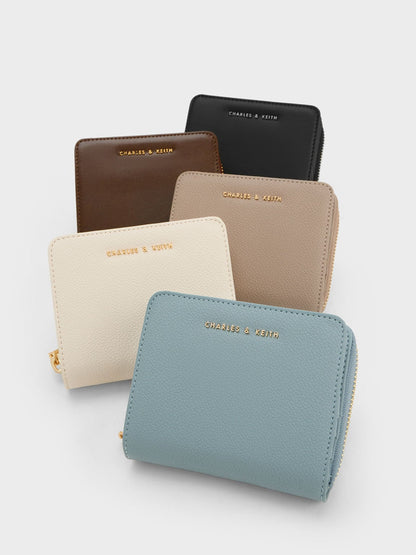 CHARLES & KEITH Best Seller / Finley Zip-Around Small Wallet - Taupe