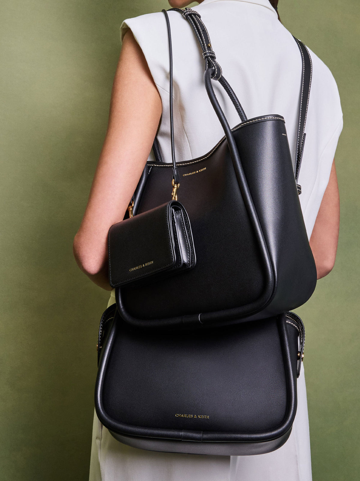 CHARLES & KEITH Smart Buy / Lyla Knotted-Strap Wallet - Black