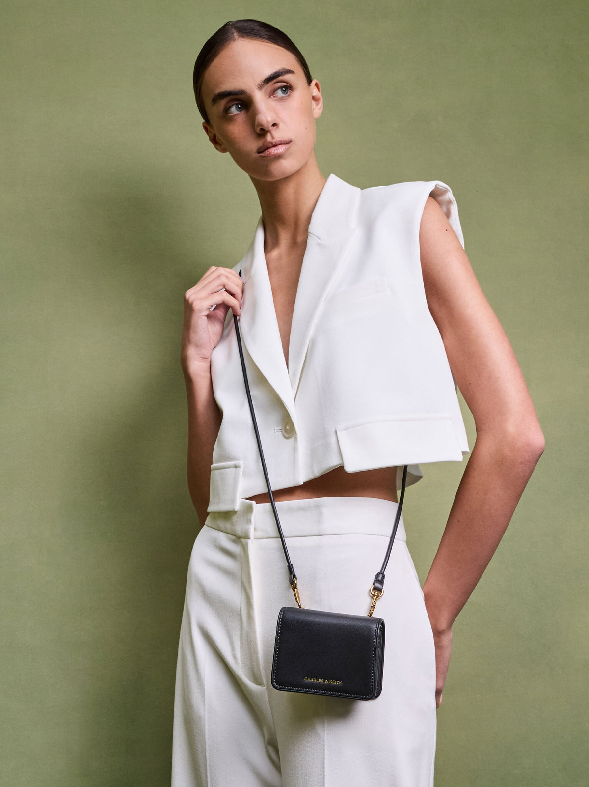 CHARLES & KEITH Smart Buy / Lyla Knotted-Strap Wallet - Black