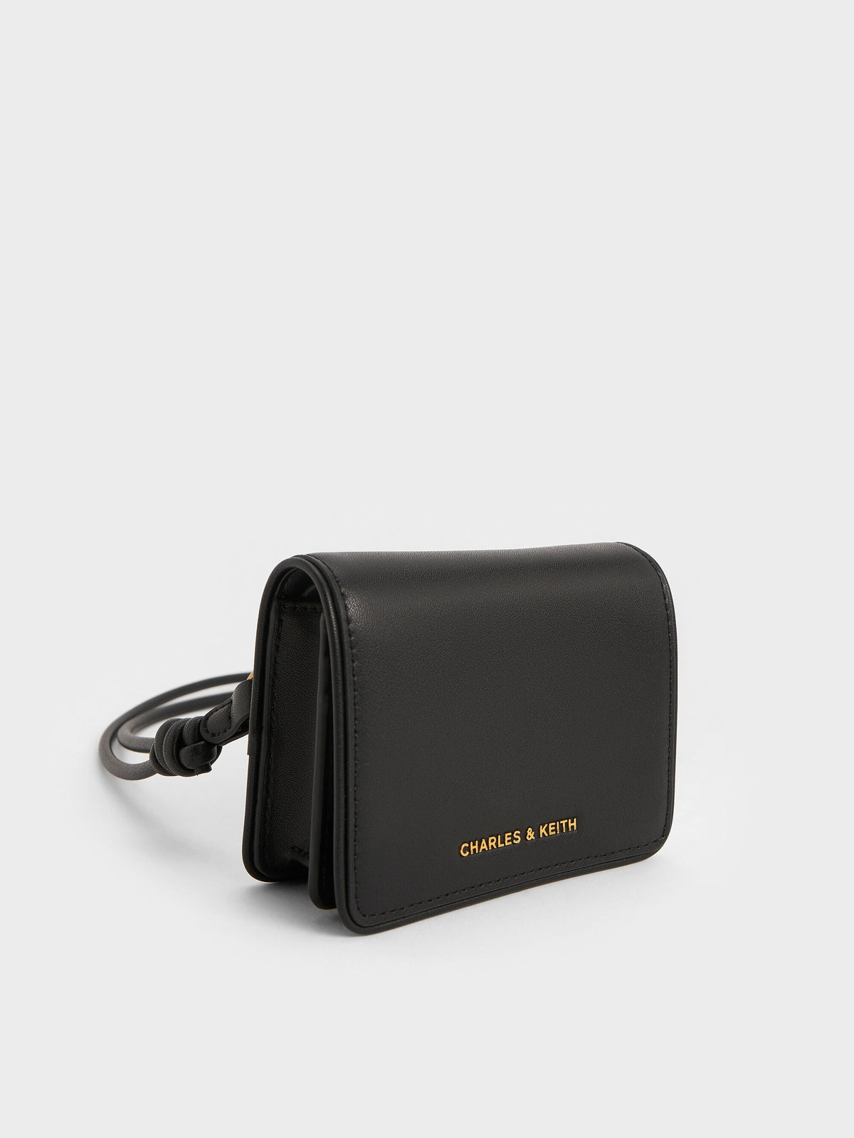 CHARLES & KEITH Smart Buy / Lyla Knotted-Strap Wallet - Black