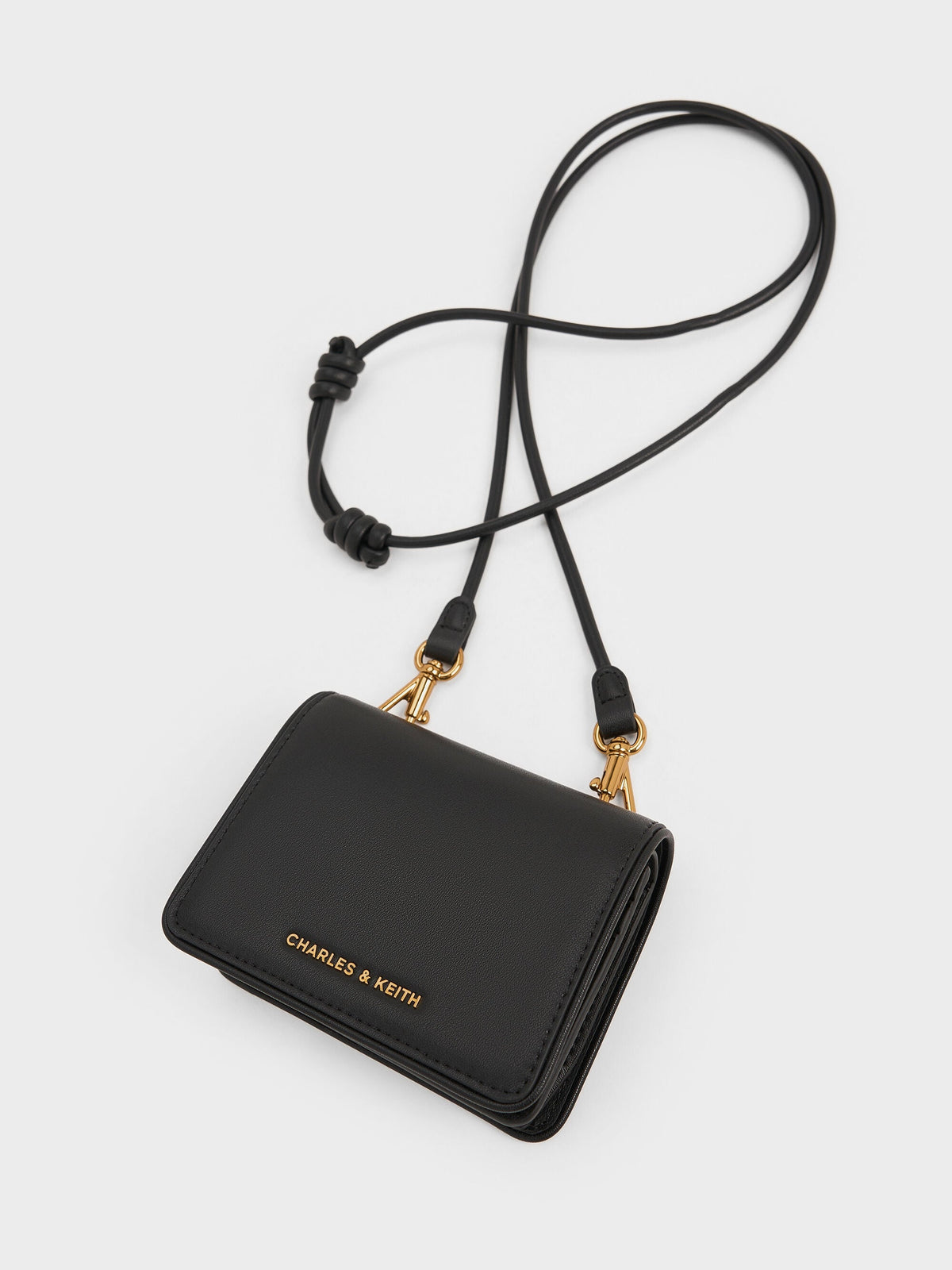 CHARLES & KEITH Smart Buy / Lyla Knotted-Strap Wallet - Black