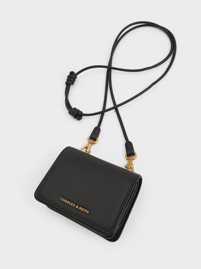 CHARLES & KEITH Smart Buy / Lyla Knotted-Strap Wallet - Black