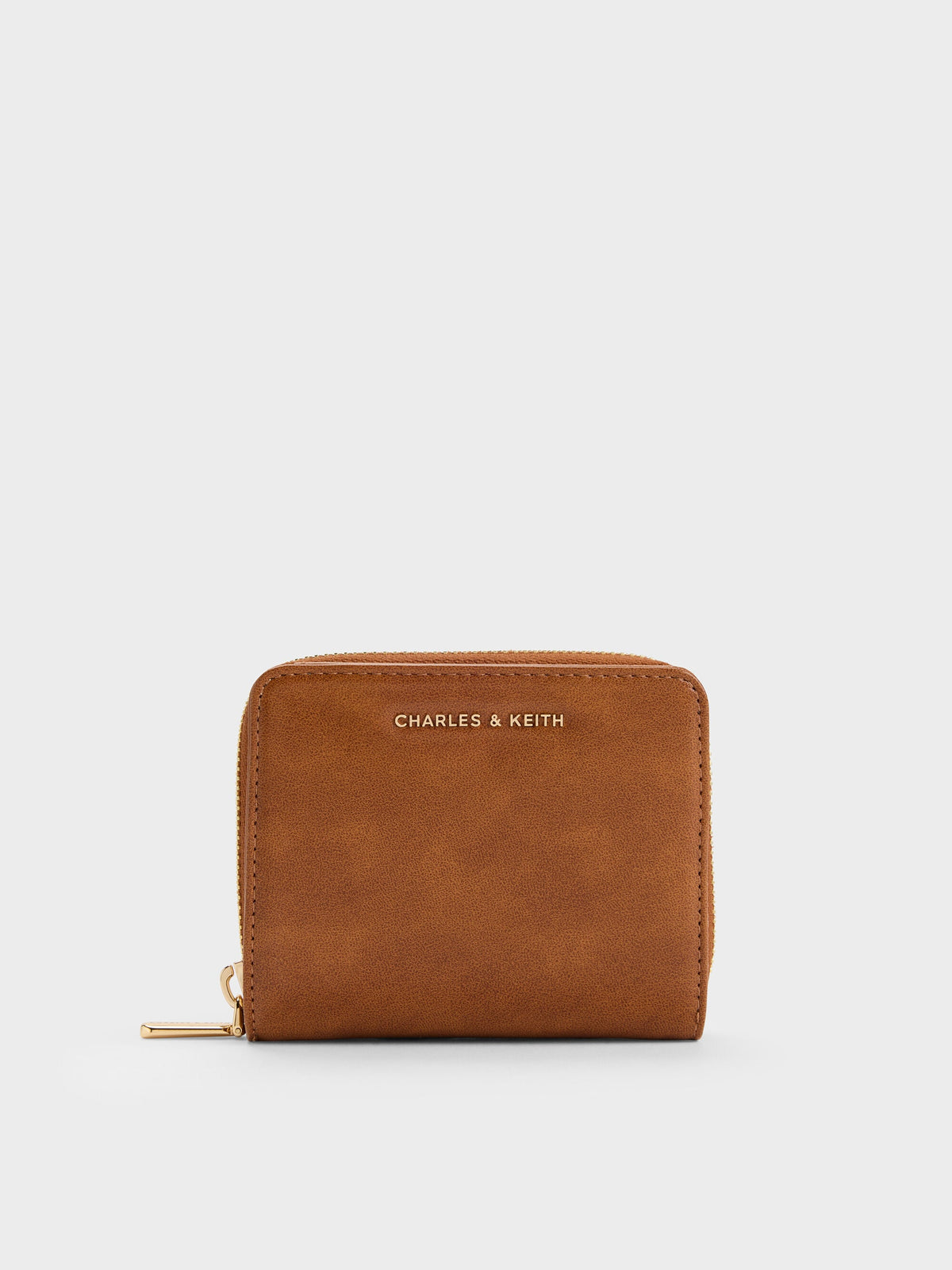 CHARLES & KEITH Value / Finley Zip-Around Small Wallet - Distressed Tan
