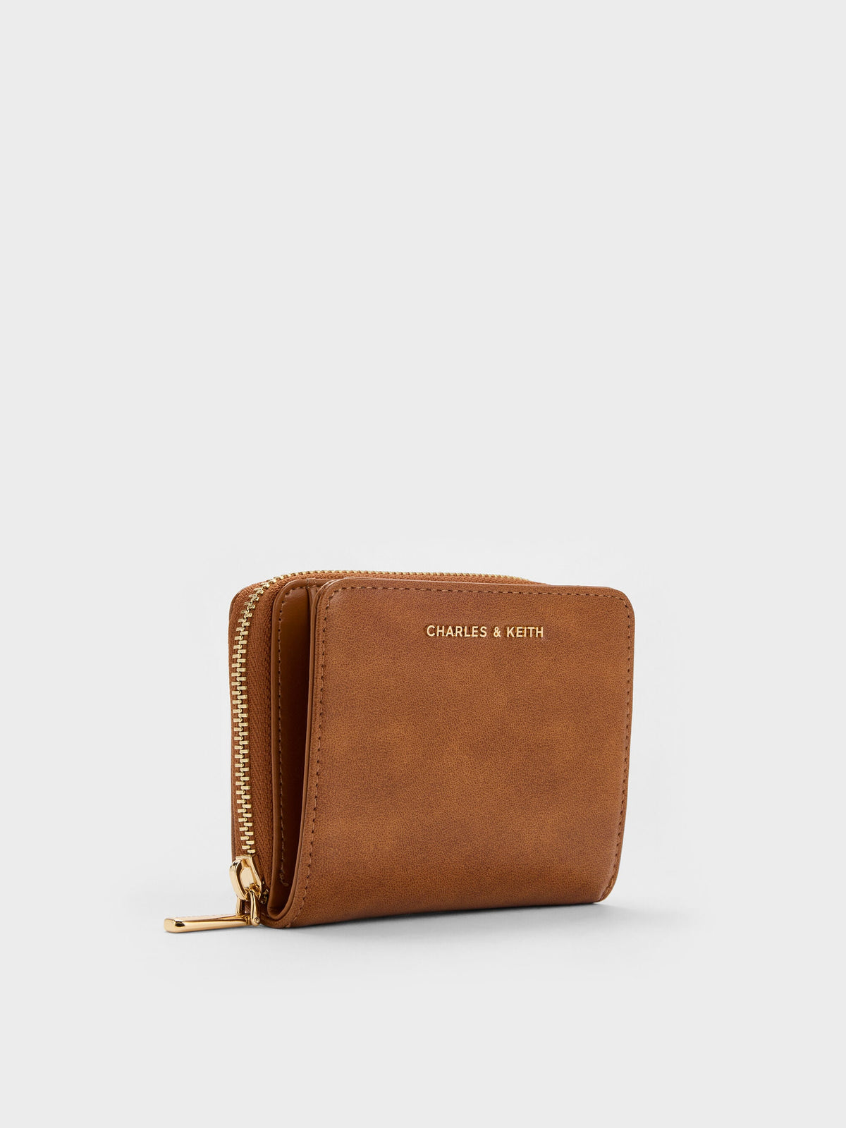 CHARLES & KEITH Value / Finley Zip-Around Small Wallet - Distressed Tan