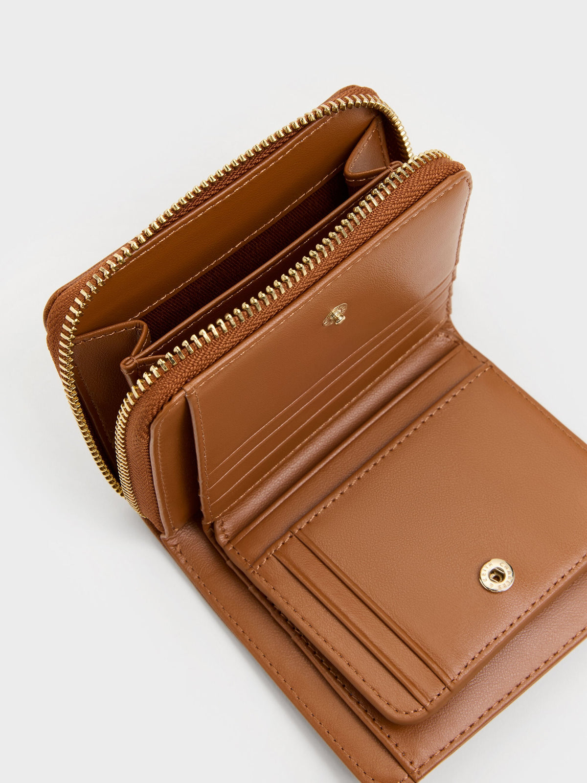 CHARLES & KEITH Value / Finley Zip-Around Small Wallet - Distressed Tan