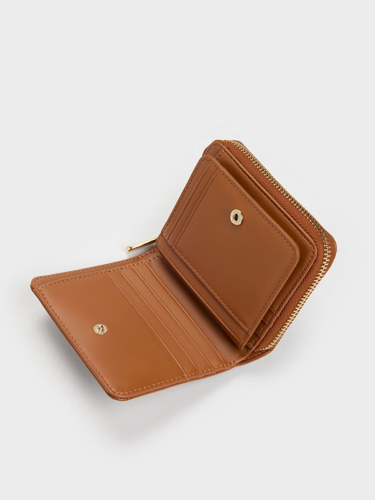 CHARLES & KEITH Value / Finley Zip-Around Small Wallet - Distressed Tan