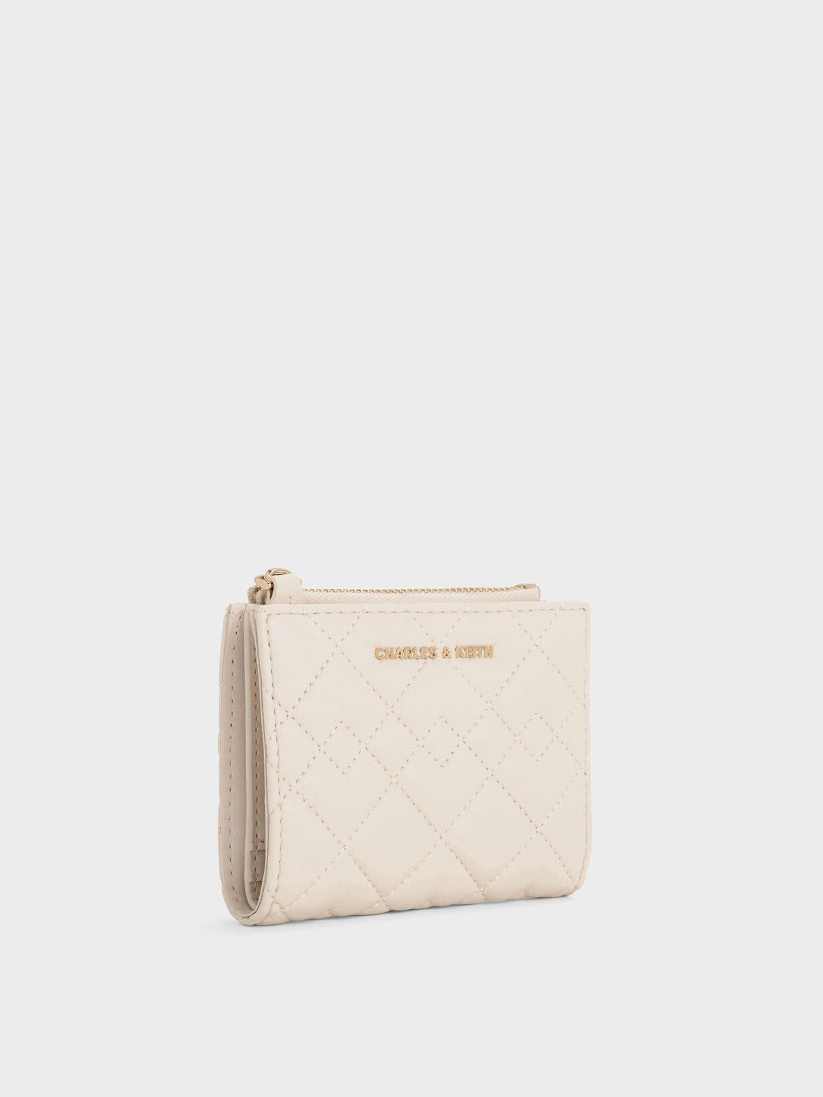 CHARLES & KEITH Best Price / Duo Quilted Small Wallet - Cream