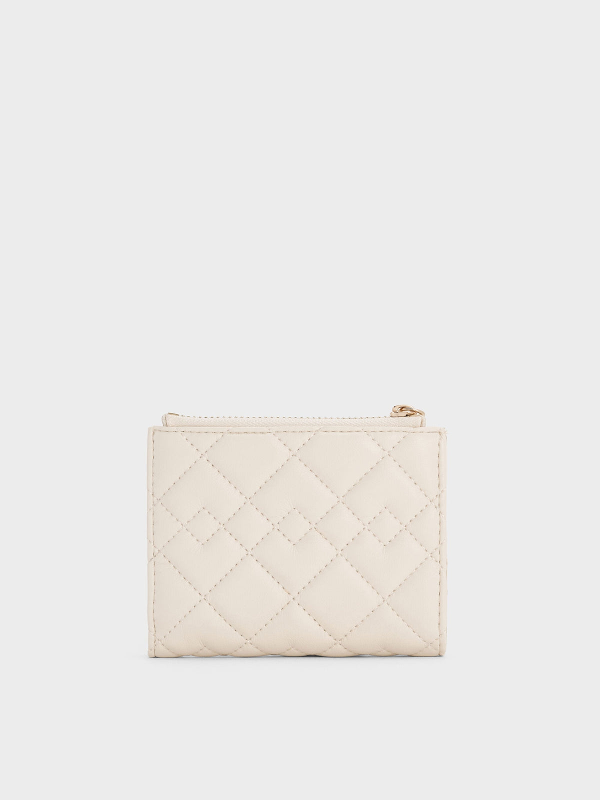 CHARLES & KEITH Best Price / Duo Quilted Small Wallet - Cream