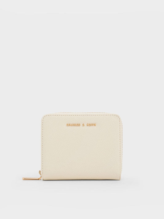 CHARLES & KEITH Best Seller / Finley Zip-Around Small Wallet - Cream