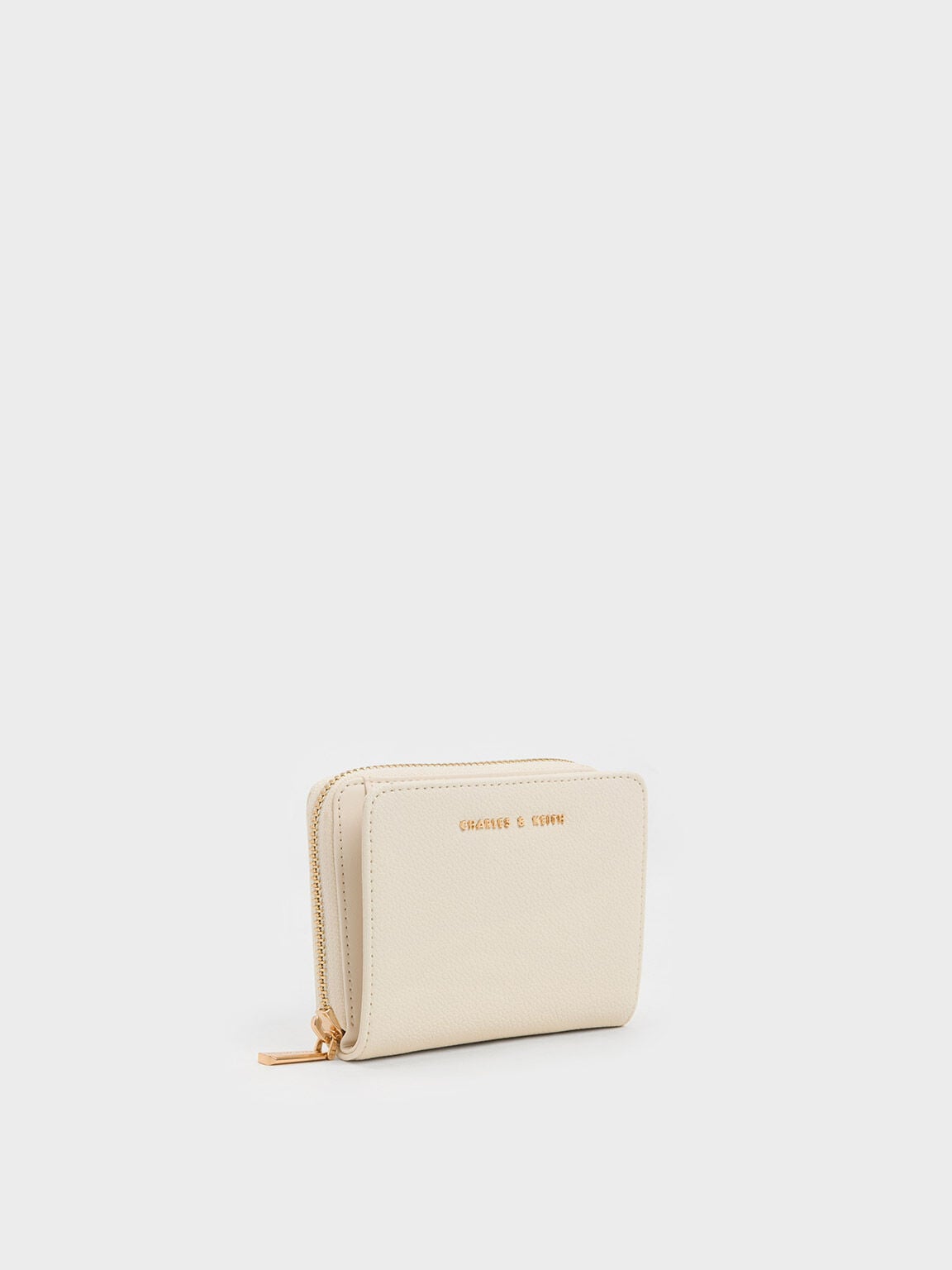 CHARLES & KEITH Best Seller / Finley Zip-Around Small Wallet - Cream