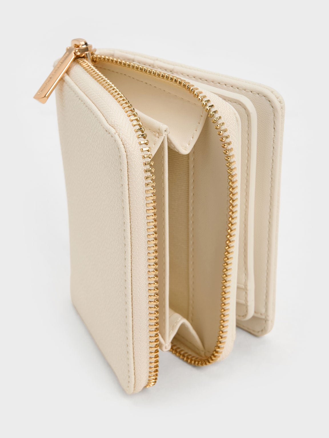 CHARLES & KEITH Best Seller / Finley Zip-Around Small Wallet - Cream