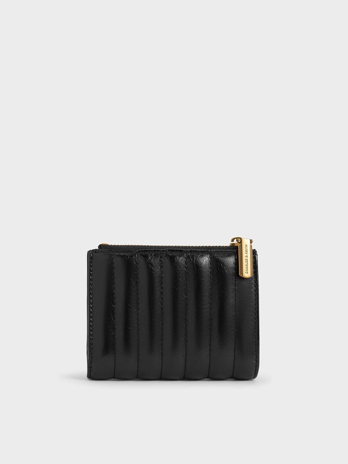 CHARLES & KEITH Smart Buy / Donna Panelled Top-Zip Wallet - Black